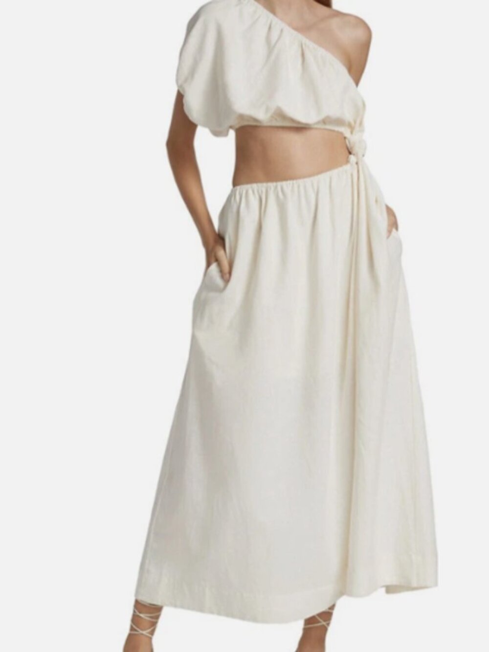 Farm Rio Cutout Knot Midi Dress